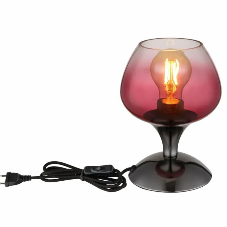 Maxy Lampe à poser Luminaires Globo Lighting Chrome, Noir, 1 lumière