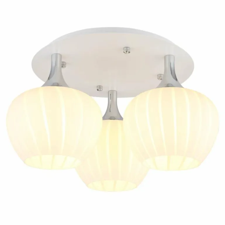 Maxy Plafonnier Luminaires Globo Lighting Chrome, Blanc, 3 lumières