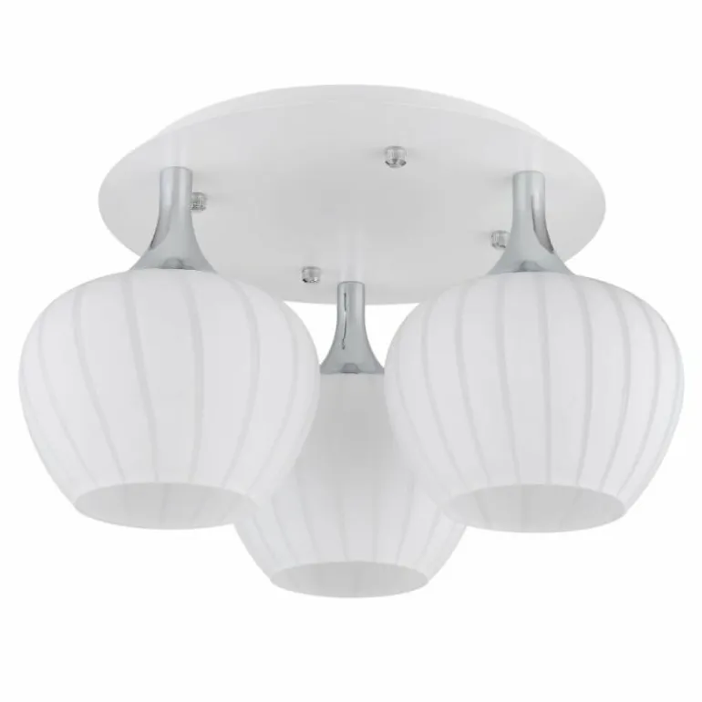 Maxy Plafonnier Luminaires Globo Lighting Chrome, Blanc, 3 lumières
