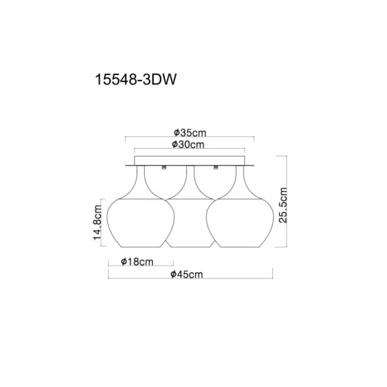 Maxy Plafonnier Luminaires Globo Lighting Chrome, Blanc, 3 lumières