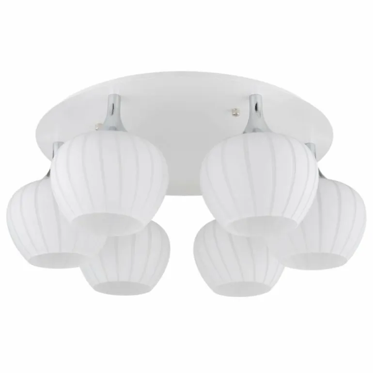 Maxy Plafonnier Luminaires Globo Lighting Chrome, Blanc, 6 lumières