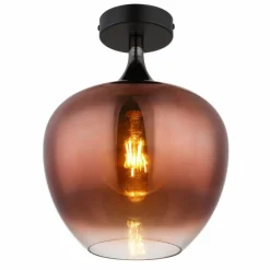 Maxy Plafonnier Luminaires Globo Lighting Chrome, Noir, 1 lumière