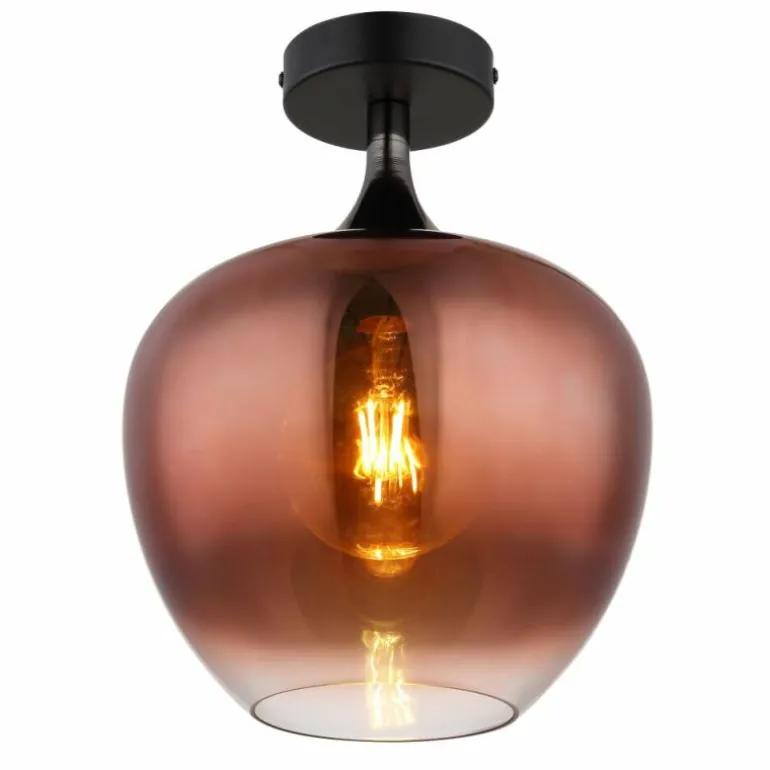 Maxy Plafonnier Luminaires Globo Lighting Chrome, Noir, 1 lumière