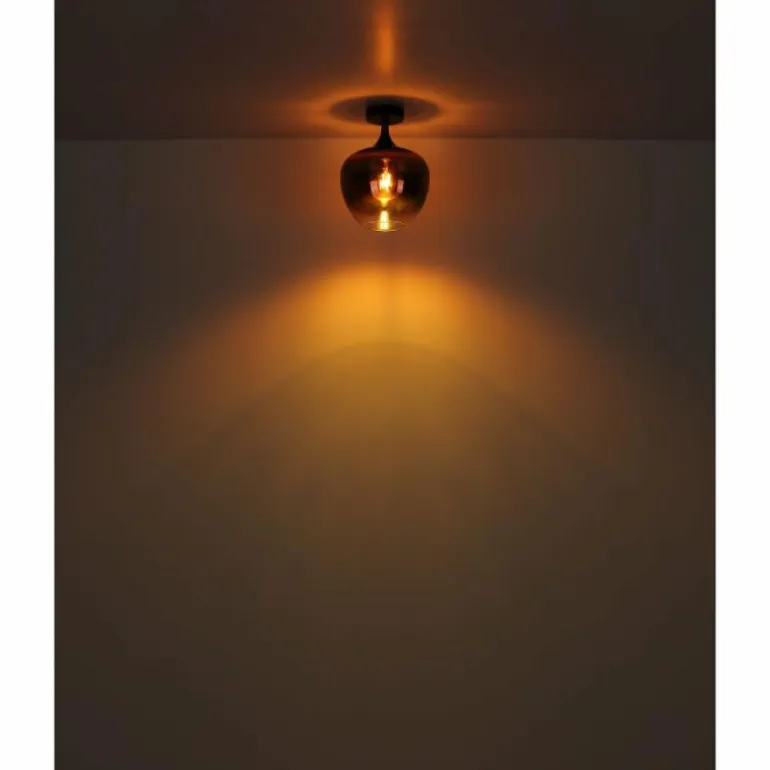 Maxy Plafonnier Luminaires Globo Lighting Chrome, Noir, 1 lumière