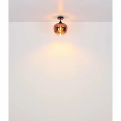 Maxy Plafonnier Luminaires Globo Lighting Chrome, Noir, 1 lumière