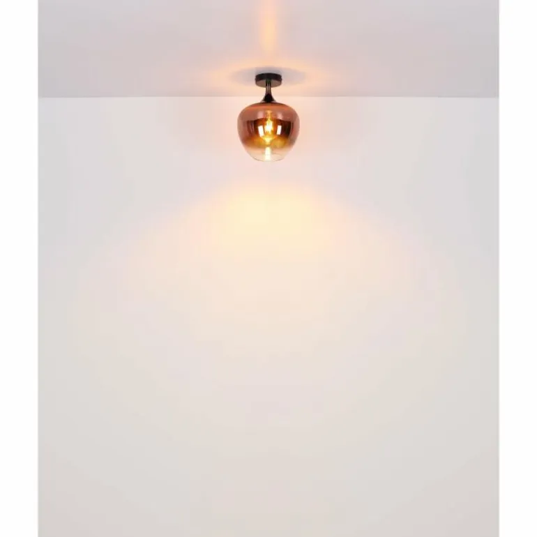 Maxy Plafonnier Luminaires Globo Lighting Chrome, Noir, 1 lumière