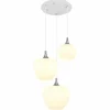Maxy Suspension Luminaires Globo Lighting Chrome, Blanc, 3 lumières