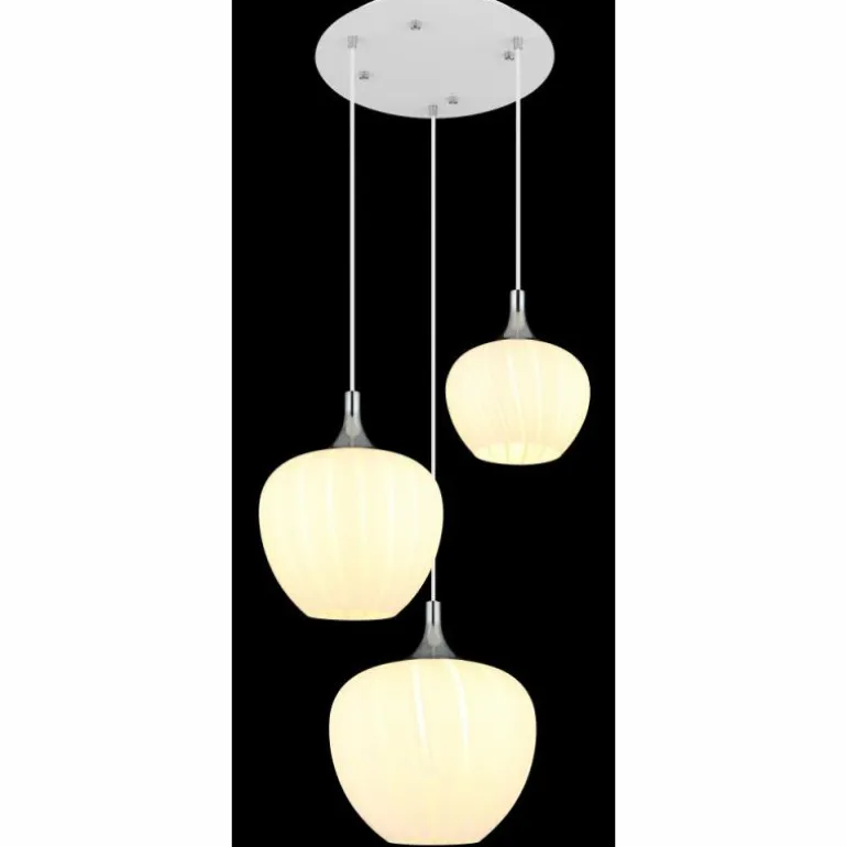 Maxy Suspension Luminaires Globo Lighting Chrome, Blanc, 3 lumières