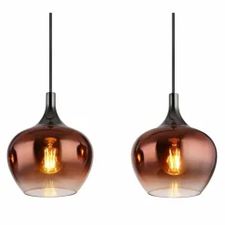 Maxy Suspension Luminaires Globo Lighting Chrome, Noir, 4 lumières