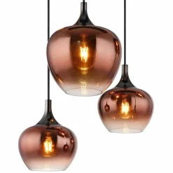 Maxy Suspension Luminaires Globo Lighting Chrome, Noir, 6 lumières