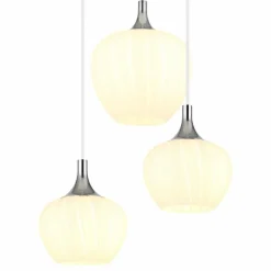 Maxy Suspension Luminaires Globo Lighting Chrome, Blanc, 6 lumières