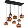 Maxy Suspension Luminaires Globo Lighting Chrome, Noir, 8 lumières
