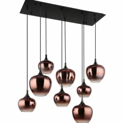 Maxy Suspension Luminaires Globo Lighting Chrome, Noir, 8 lumières