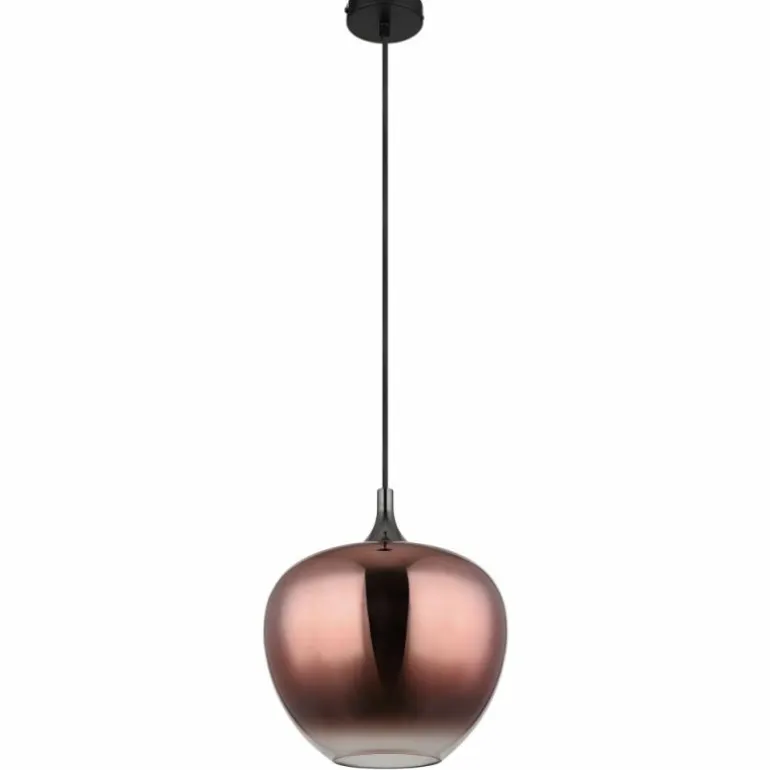 Maxy Suspension Luminaires Globo Lighting Chrome, Noir, 1 lumière