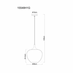 Maxy Suspension Luminaires Globo Lighting Chrome, Noir, 1 lumière