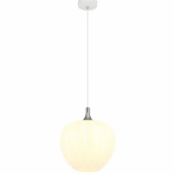 Maxy Suspension Luminaires Globo Lighting Chrome, Blanc, 1 lumière