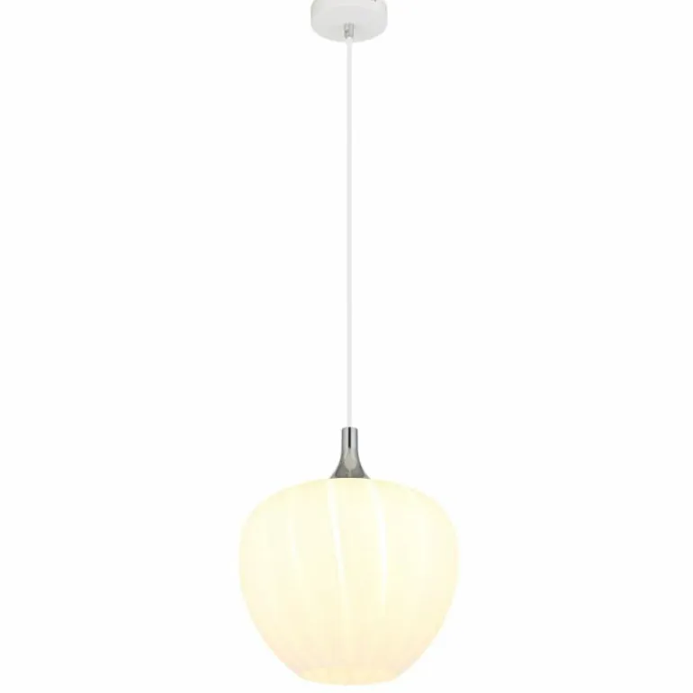 Maxy Suspension Luminaires Globo Lighting Chrome, Blanc, 1 lumière