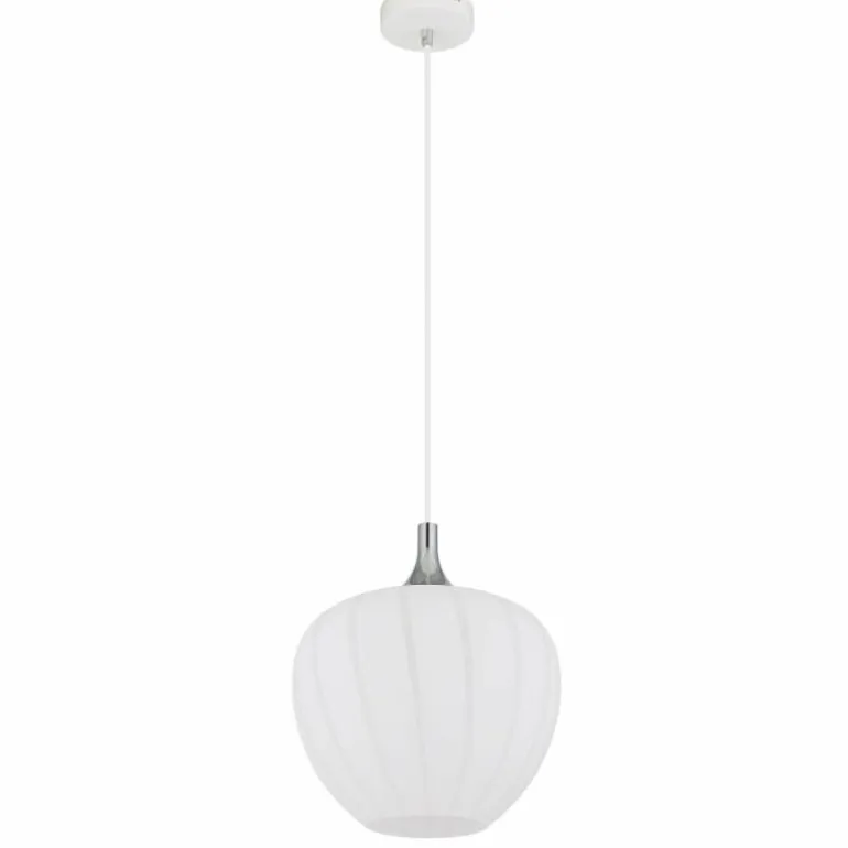 Maxy Suspension Luminaires Globo Lighting Chrome, Blanc, 1 lumière