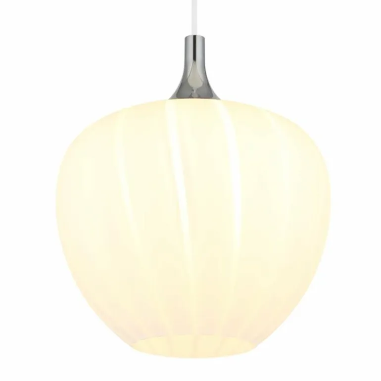 Maxy Suspension Luminaires Globo Lighting Chrome, Blanc, 1 lumière