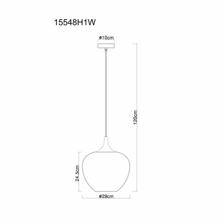 Maxy Suspension Luminaires Globo Lighting Chrome, Blanc, 1 lumière