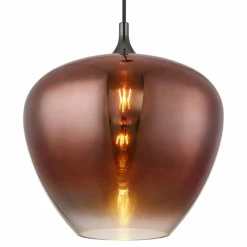 Maxy Suspension Luminaires Globo Lighting Chrome, Noir, 1 lumière