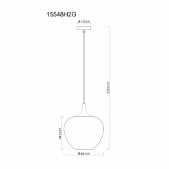 Maxy Suspension Luminaires Globo Lighting Chrome, Noir, 1 lumière