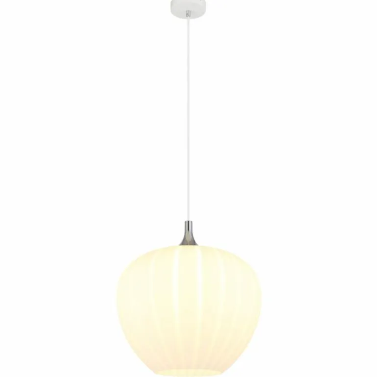 Maxy Suspension Luminaires Globo Lighting Chrome, Blanc, 1 lumière