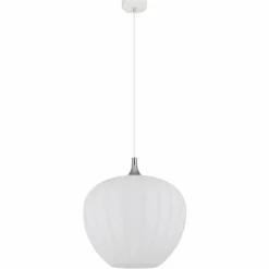 Maxy Suspension Luminaires Globo Lighting Chrome, Blanc, 1 lumière