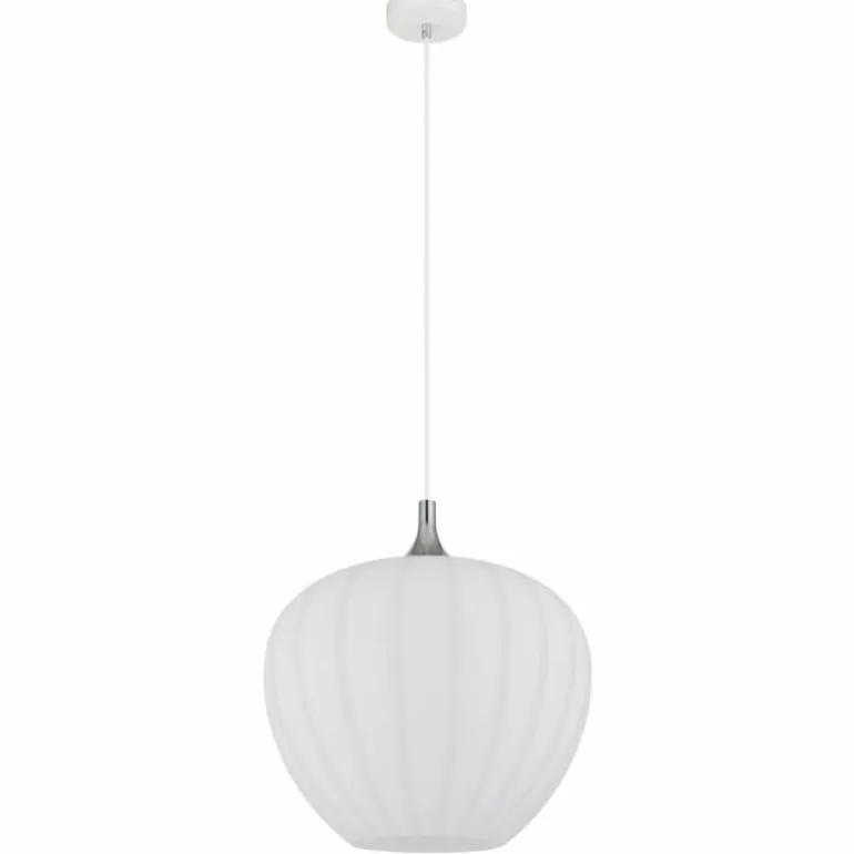 Maxy Suspension Luminaires Globo Lighting Chrome, Blanc, 1 lumière