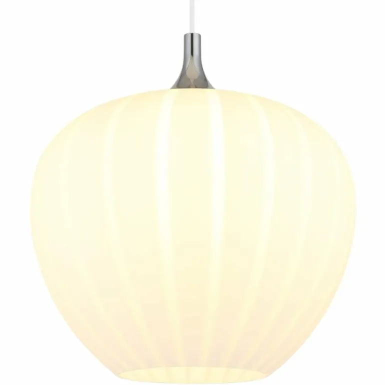 Maxy Suspension Luminaires Globo Lighting Chrome, Blanc, 1 lumière