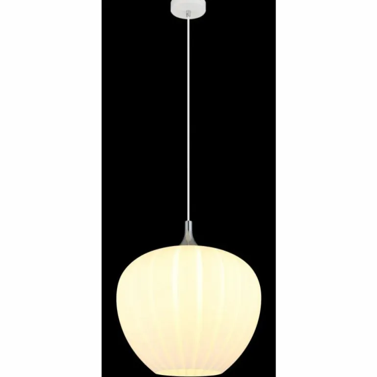 Maxy Suspension Luminaires Globo Lighting Chrome, Blanc, 1 lumière