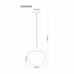 Maxy Suspension Luminaires Globo Lighting Chrome, Blanc, 1 lumière