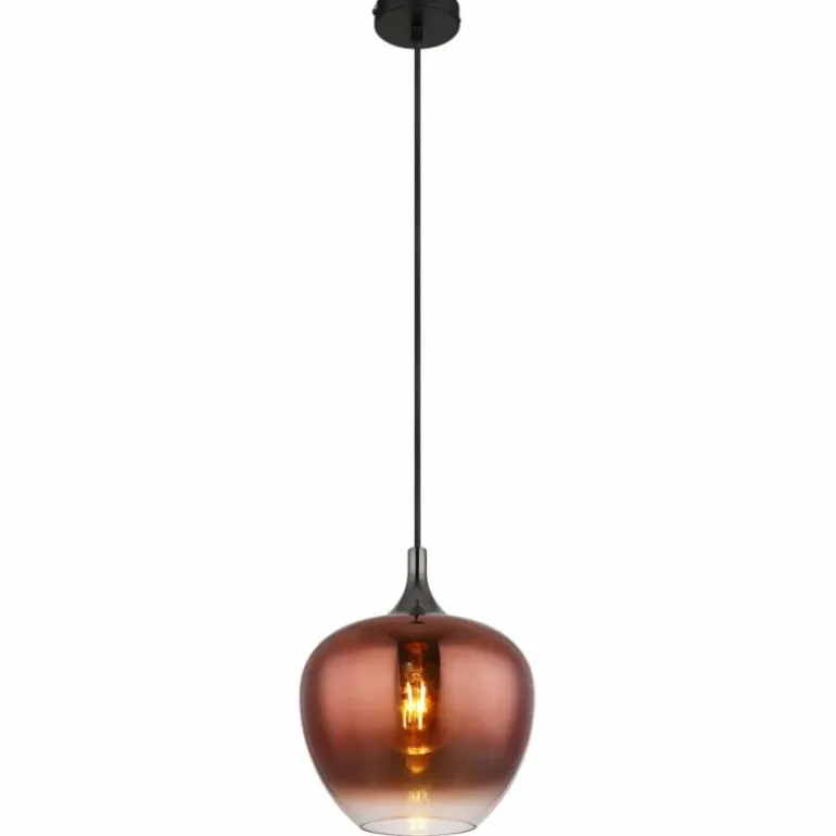 Maxy Suspension Luminaires Globo Lighting Chrome, Noir, 1 lumière