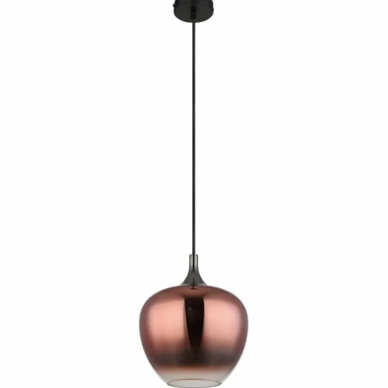 Maxy Suspension Luminaires Globo Lighting Chrome, Noir, 1 lumière