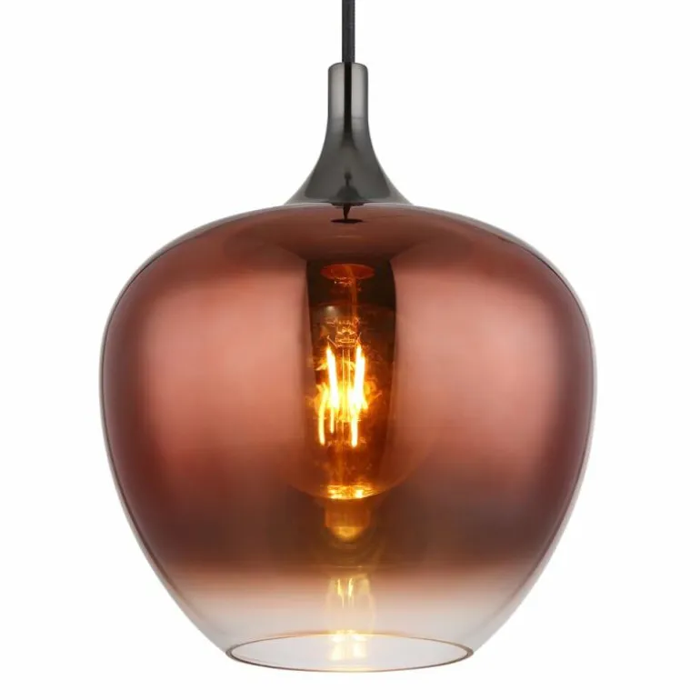 Maxy Suspension Luminaires Globo Lighting Chrome, Noir, 1 lumière