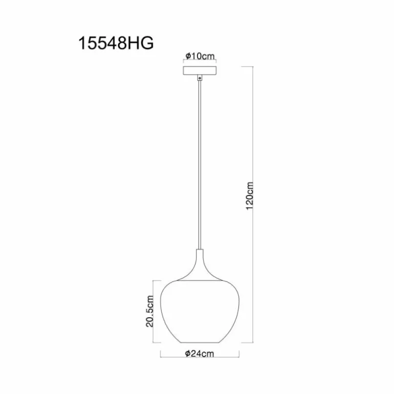 Maxy Suspension Luminaires Globo Lighting Chrome, Noir, 1 lumière