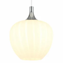 Maxy Suspension Luminaires Globo Lighting Chrome, Blanc, 1 lumière