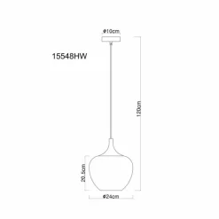 Maxy Suspension Luminaires Globo Lighting Chrome, Blanc, 1 lumière