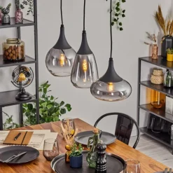 Maynal Suspension, Boule lumineuse, Suspension Clair, Fumé, 3 lumières