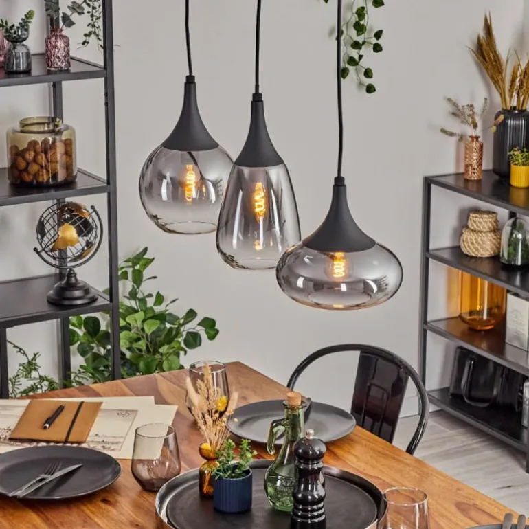 Maynal Suspension, Boule lumineuse, Suspension Clair, Fumé, 3 lumières