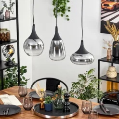 Maynal Suspension, Boule lumineuse, Suspension Clair, Fumé, 3 lumières