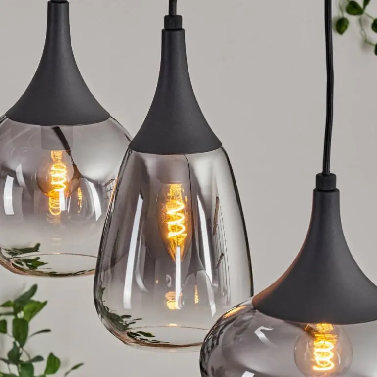 Maynal Suspension, Boule lumineuse, Suspension Clair, Fumé, 3 lumières