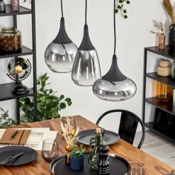 Maynal Suspension, Boule lumineuse, Suspension Clair, Fumé, 3 lumières