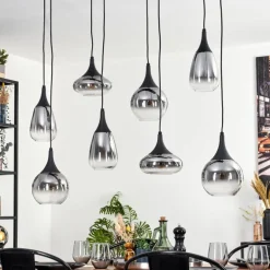 Maynal Suspension, Boule lumineuse, Suspension Clair, Fumé, 8 lumières