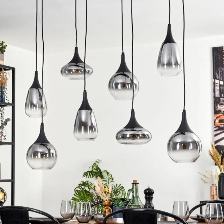 Maynal Suspension, Boule lumineuse, Suspension Clair, Fumé, 8 lumières