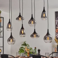 Maynal Suspension, Boule lumineuse, Suspension Clair, Fumé, 8 lumières