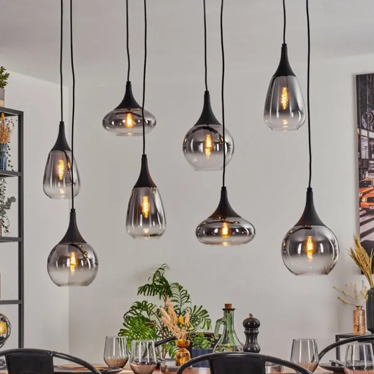 Maynal Suspension, Boule lumineuse, Suspension Clair, Fumé, 8 lumières