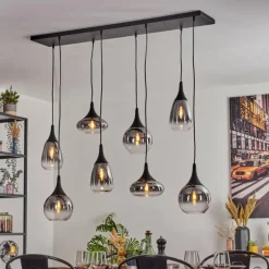 Maynal Suspension, Boule lumineuse, Suspension Clair, Fumé, 8 lumières