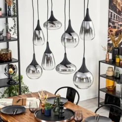 Maynal Suspension, Boule lumineuse, Suspension Clair, Fumé, 8 lumières