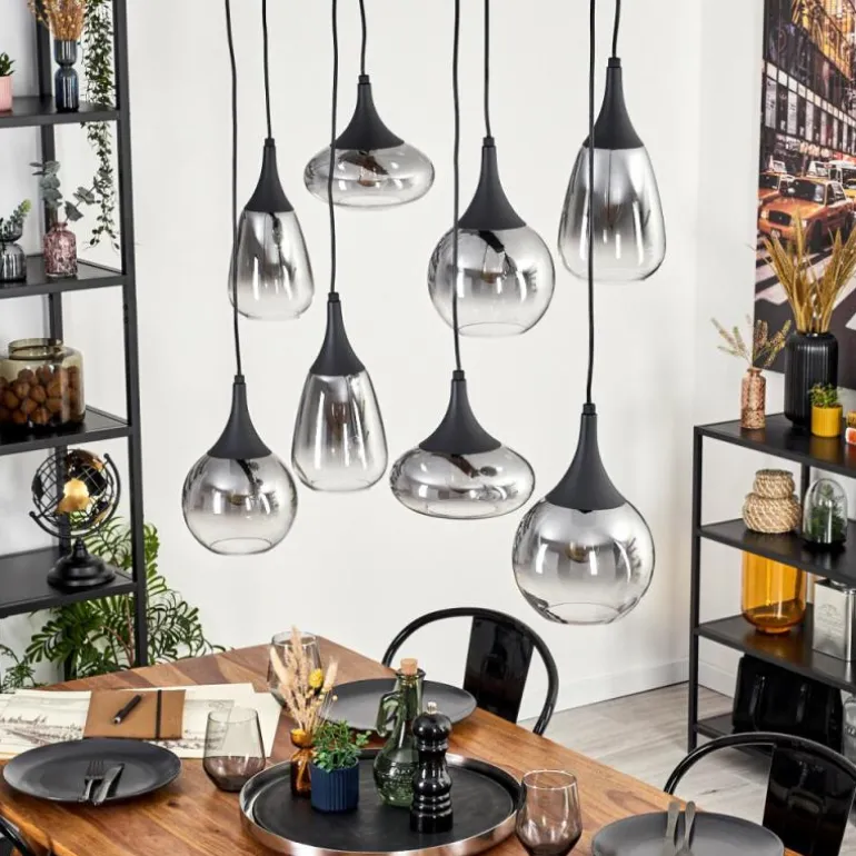 Maynal Suspension, Boule lumineuse, Suspension Clair, Fumé, 8 lumières